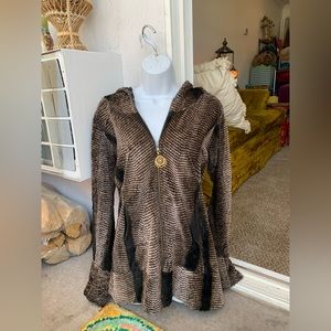 Noralina Freedom Jewel Faux Fur Hoodie Dress